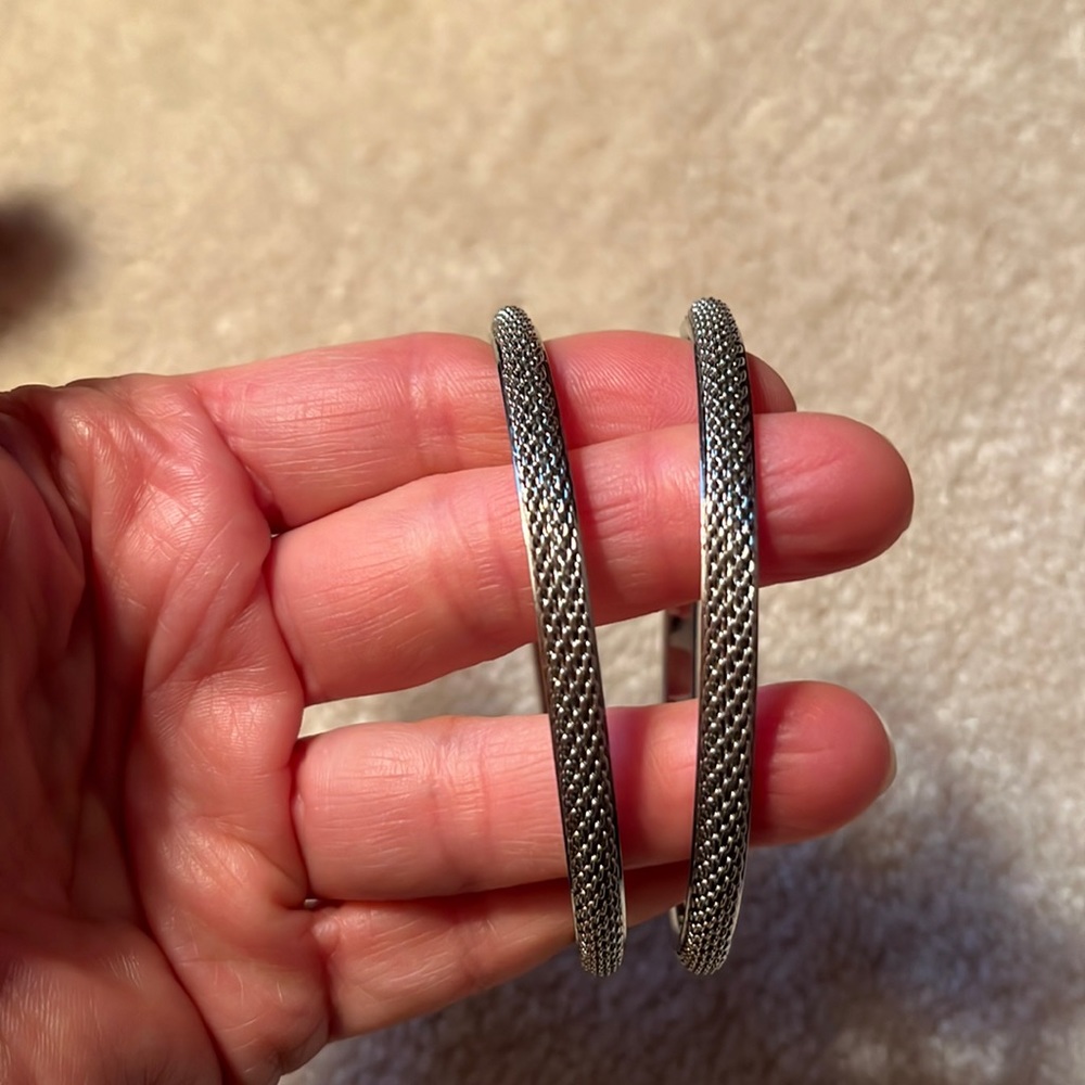 2silver tone bracelets costume no markings